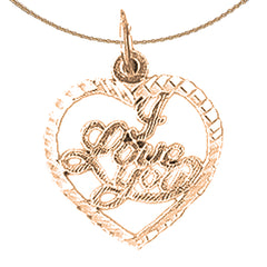 14K or 18K Gold I Love You Pendant