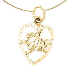 14K or 18K Gold I Love You Pendant