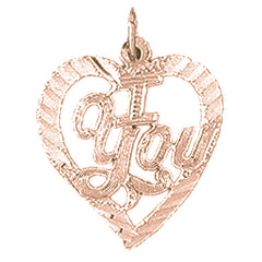 14K or 18K Gold I Love You Pendant