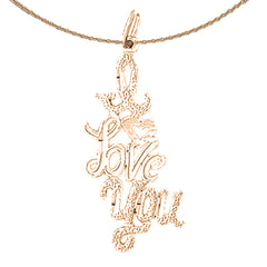 14K or 18K Gold I Love You Pendant