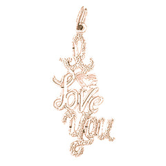 14K or 18K Gold I Love You Pendant