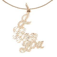 14K or 18K Gold I Love You Pendant