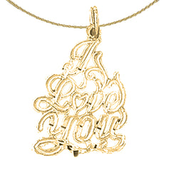 14K or 18K Gold I Love You Pendant