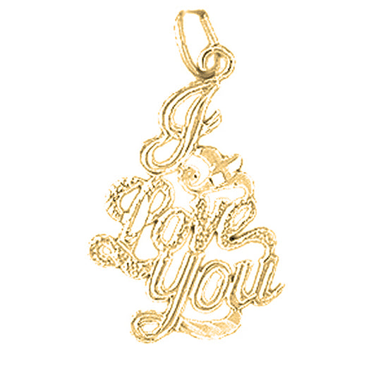 14K or 18K Gold I Love You Pendant