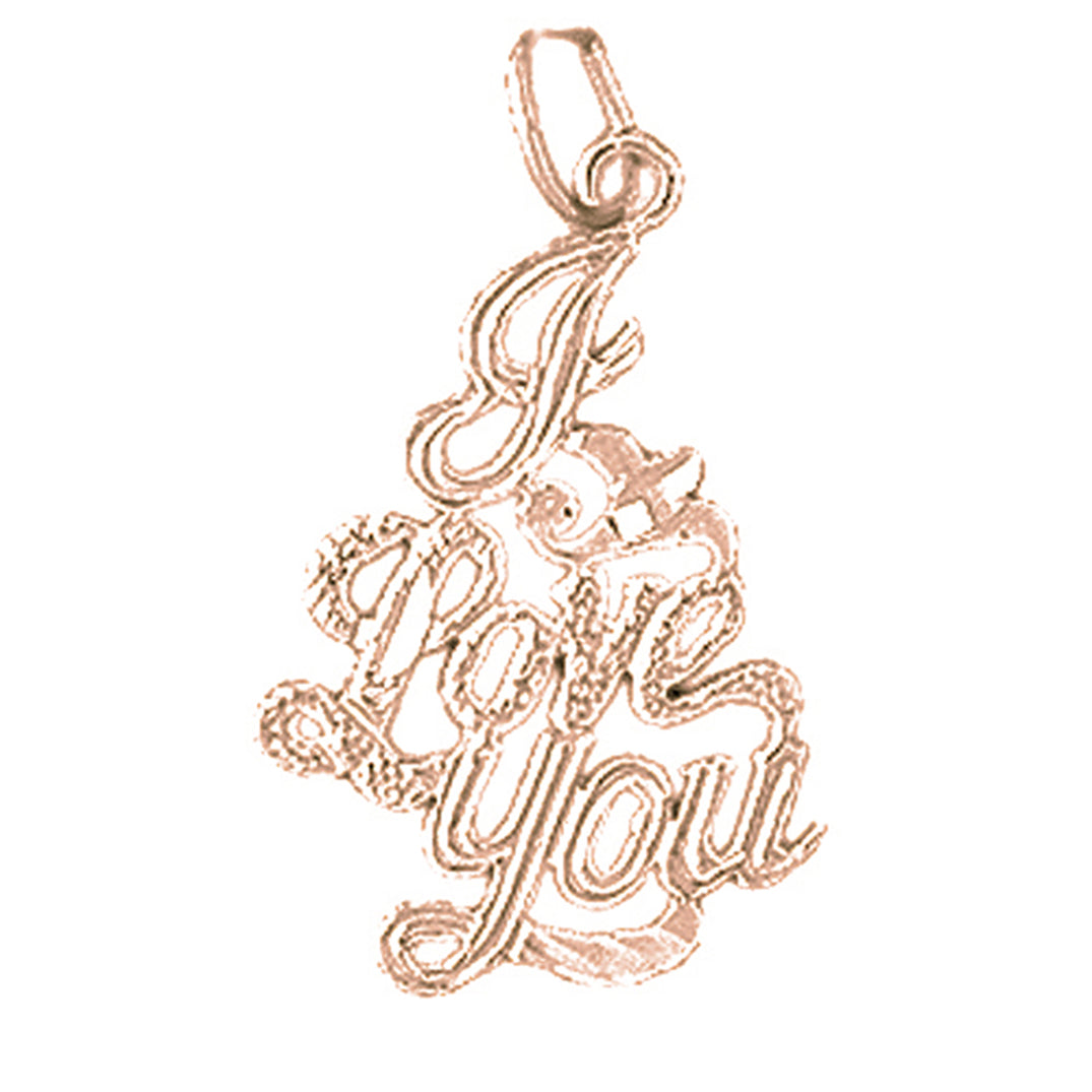 14K or 18K Gold I Love You Pendant