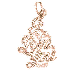 14K or 18K Gold I Love You Pendant