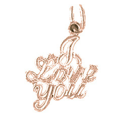 14K or 18K Gold I Love You Pendant