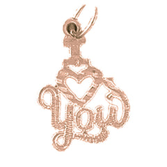 14K or 18K Gold I Love You Pendant