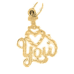 14K or 18K Gold I Love You Pendant