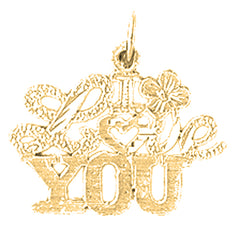 14K or 18K Gold I Love You Pendant