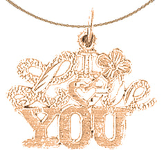 14K or 18K Gold I Love You Pendant