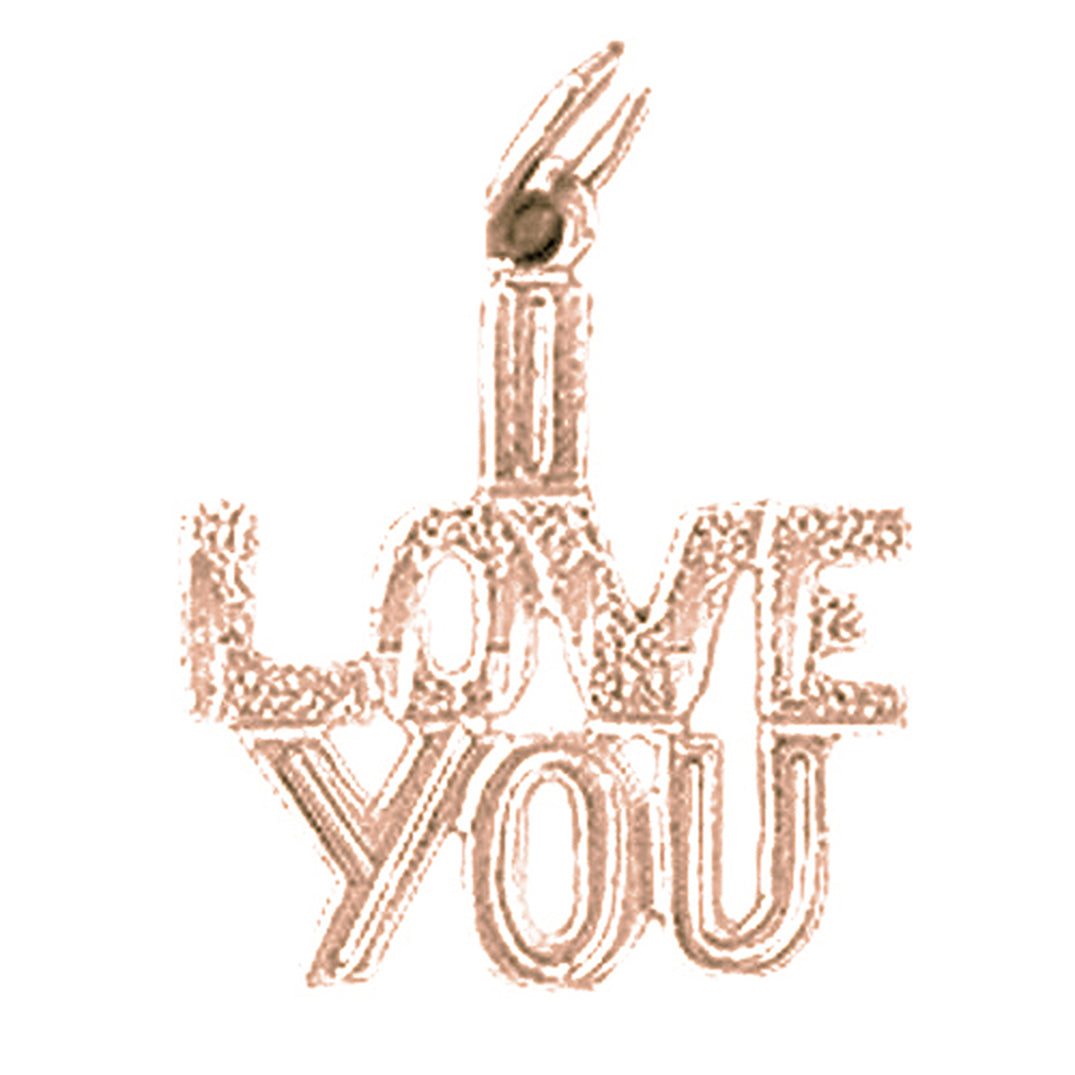 14K or 18K Gold I Love You Pendant