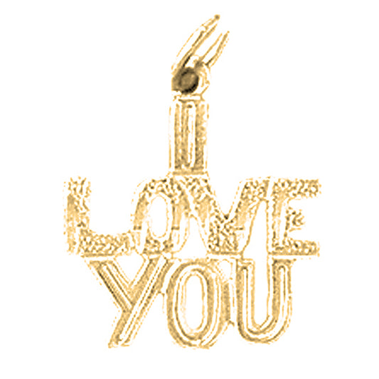 14K or 18K Gold I Love You Pendant