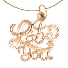 14K or 18K Gold I Love You Pendant