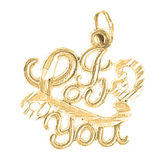 14K or 18K Gold I Love You Pendant