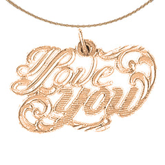 14K or 18K Gold I Love You Pendant