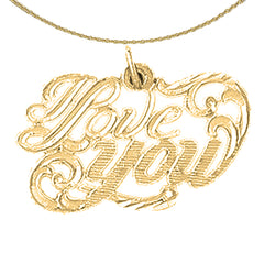 14K or 18K Gold I Love You Pendant