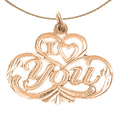 14K or 18K Gold I Love You Pendant