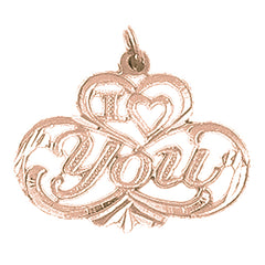 14K or 18K Gold I Love You Pendant