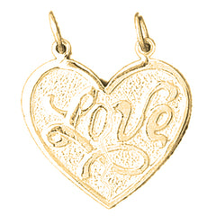 10K, 14K or 18K Gold Love Pendant