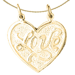 10K, 14K or 18K Gold Love Pendant