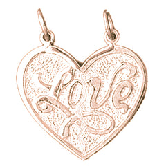 10K, 14K or 18K Gold Love Pendant