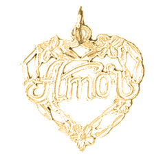 14K or 18K Gold Amor Pendant