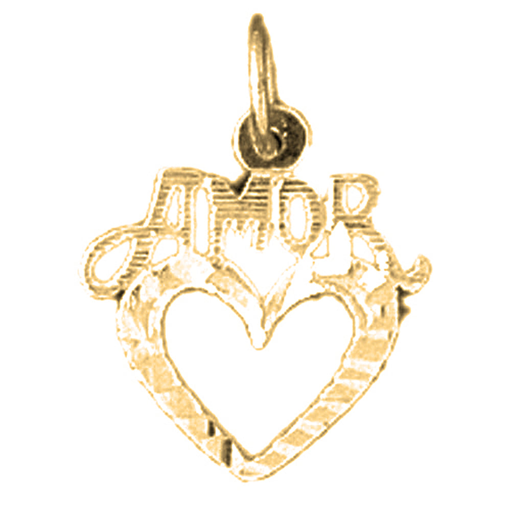 14K or 18K Gold Amor Pendant