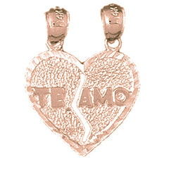 10K, 14K or 18K Gold Te Amo Pendant