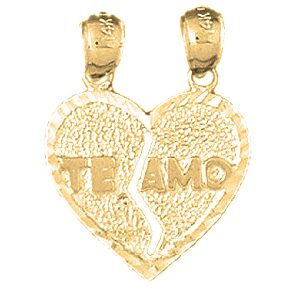 10K, 14K or 18K Gold Te Amo Pendant