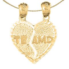 10K, 14K or 18K Gold Te Amo Pendant