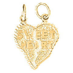 14K or 18K Gold Breakable Sweet Heart Saying Pendant