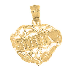 10K, 14K or 18K Gold Sweet Heart Saying Pendant