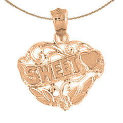 10K, 14K or 18K Gold Sweet Heart Saying Pendant