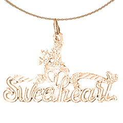 14K or 18K Gold #1 Sweetheart Saying Pendant