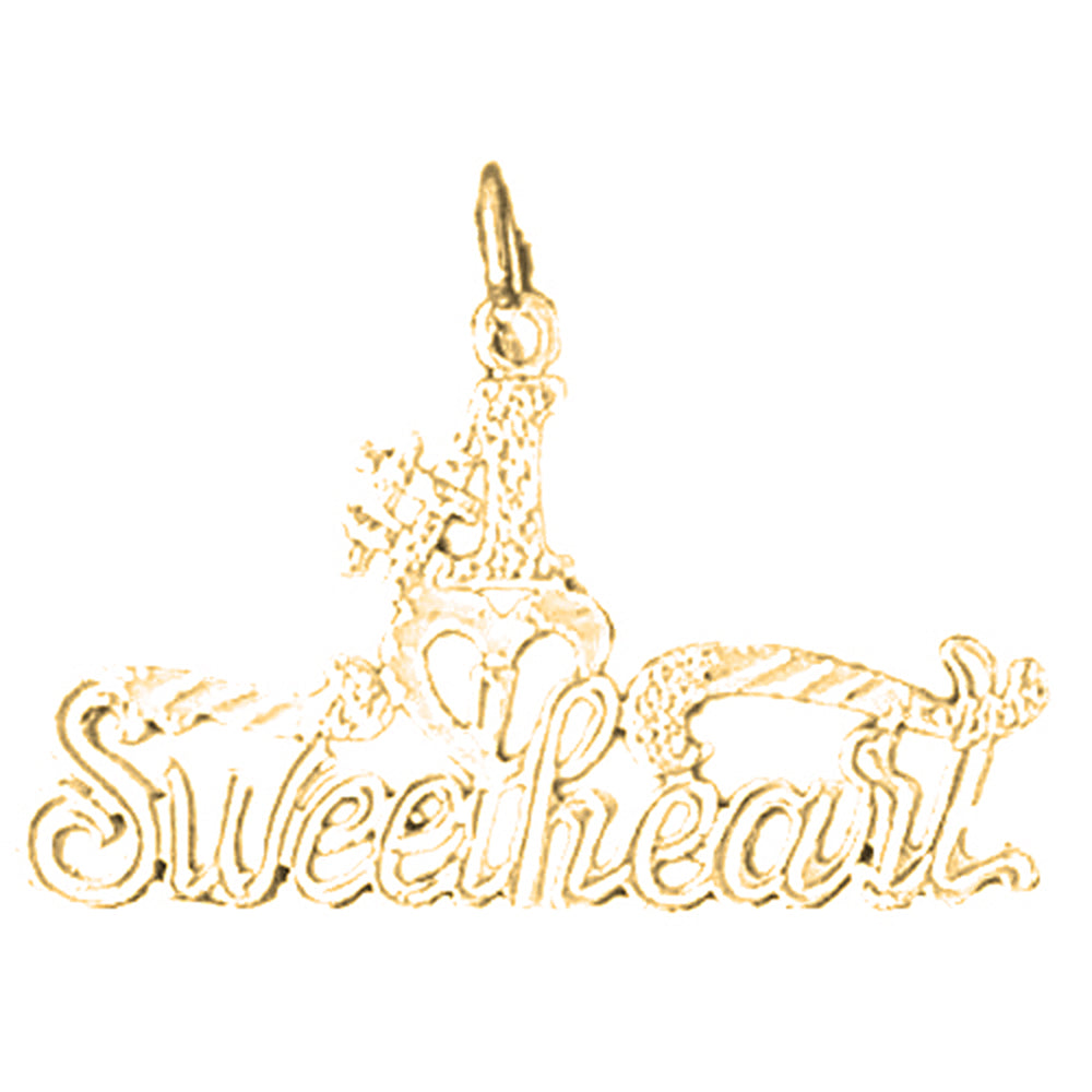 14K or 18K Gold #1 Sweetheart Saying Pendant