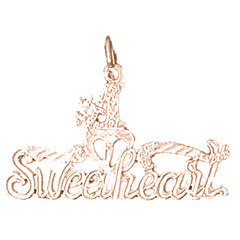 14K or 18K Gold #1 Sweetheart Saying Pendant