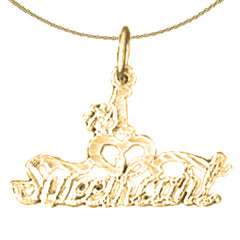 14K or 18K Gold #1 Sweetheart Saying Pendant