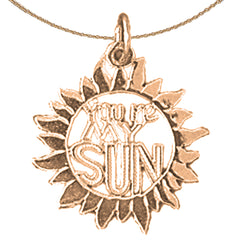 Anhänger aus 14 Karat oder 18 Karat Gold mit der Aufschrift „Du bist meine Sonne“
