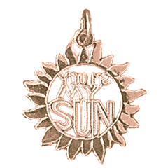 14K or 18K Gold You're My Sun Saying Pendant