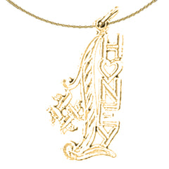 14K or 18K Gold #1 Honey Saying Pendant