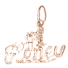 14K or 18K Gold #1 Honey Saying Pendant