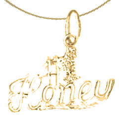 14K or 18K Gold #1 Honey Saying Pendant