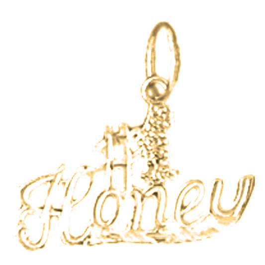 14K or 18K Gold #1 Honey Saying Pendant