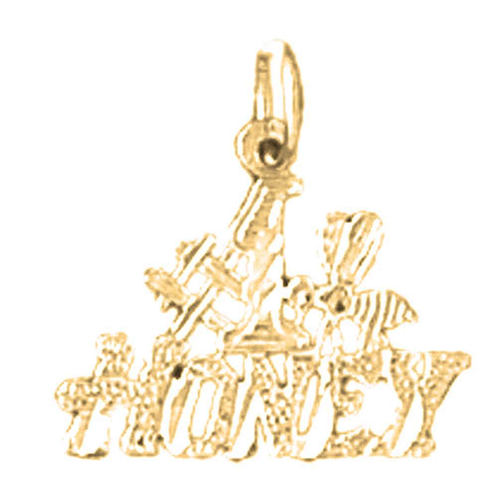 14K or 18K Gold #1 Honey Saying Pendant