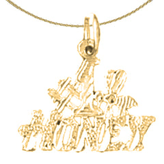 14K or 18K Gold #1 Honey Saying Pendant