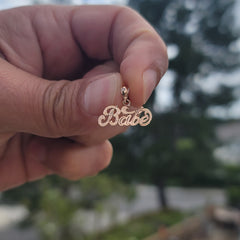 14K or 18K Gold Babe Saying Pendant