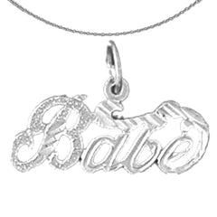 14K or 18K Gold Babe Saying Pendant