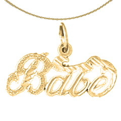 14K or 18K Gold Babe Saying Pendant