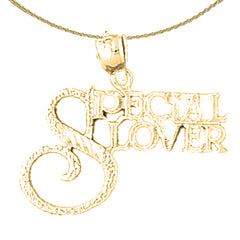 14K or 18K Gold Special Lover Saying Pendant